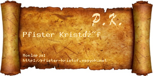 Pfister Kristóf névjegykártya